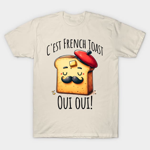 C'est Le Toast Francais Anthropomorphic Toast with Beret T-Shirt by Luxinda